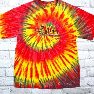Jamaica Shirt Tye Dye No Problem Fire Red Vintage Y2K Size L Unisex Kingston